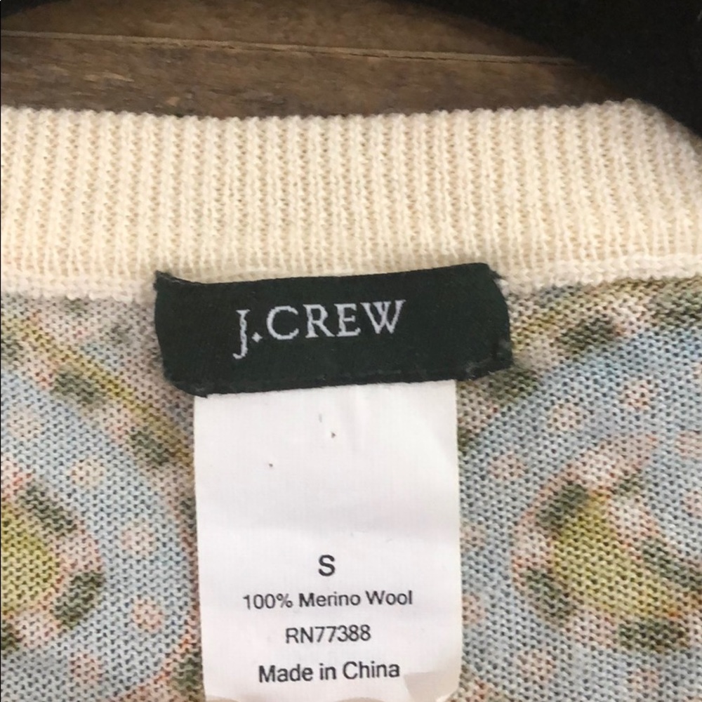J. Crew Multicolor Patterned Cropped Cardigan - image 2